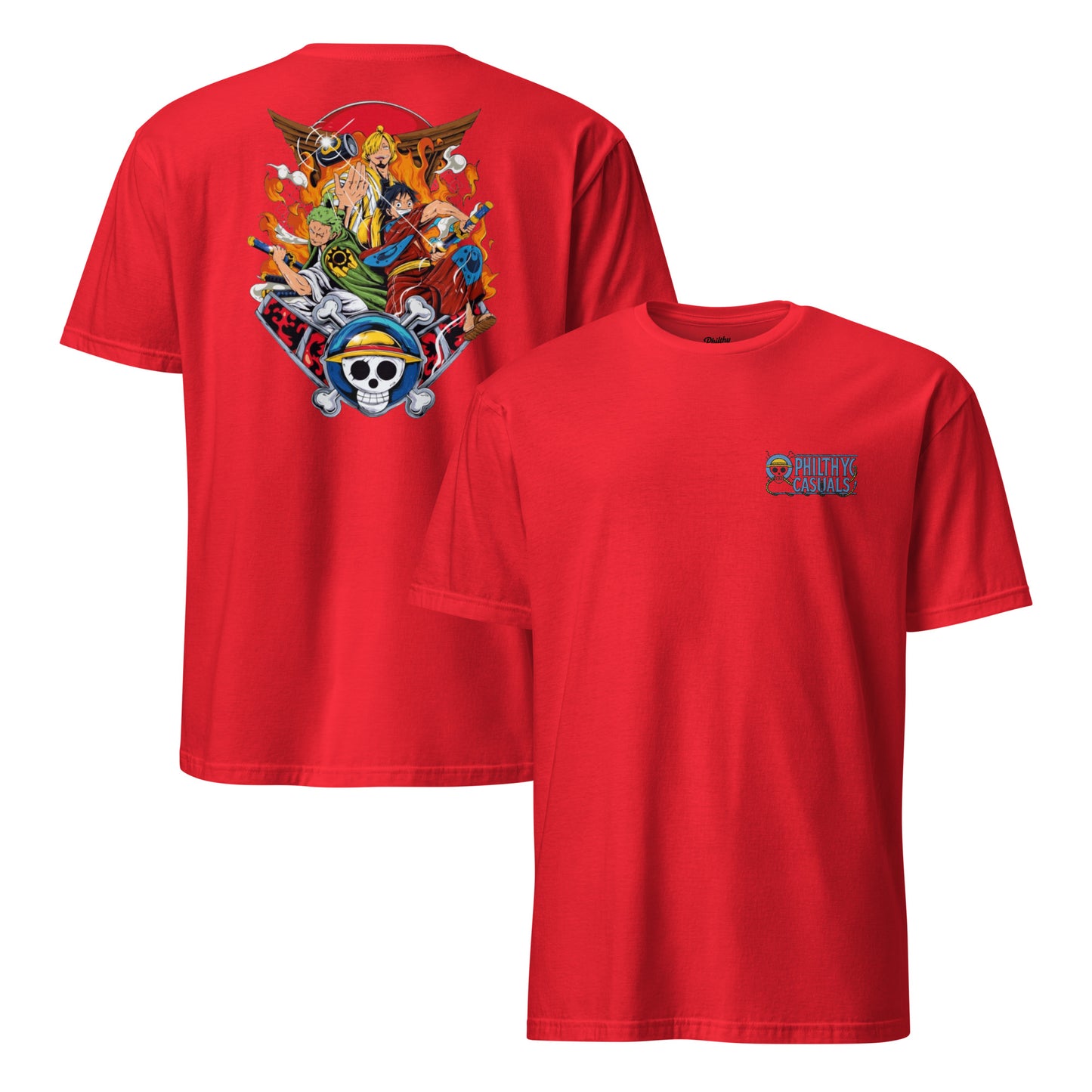 unisex basic softstyle t-shirt red front and back