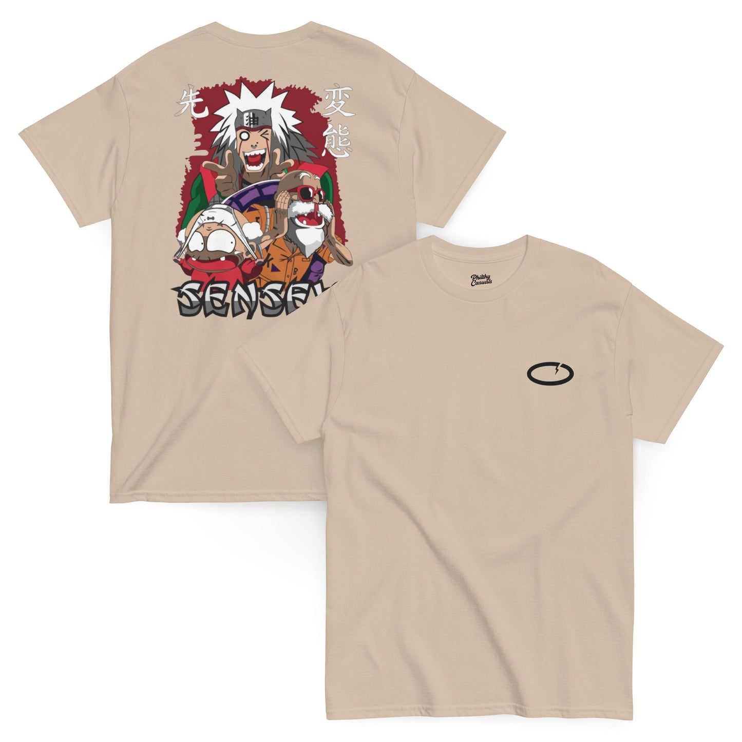 unisex classic tee sand front and back