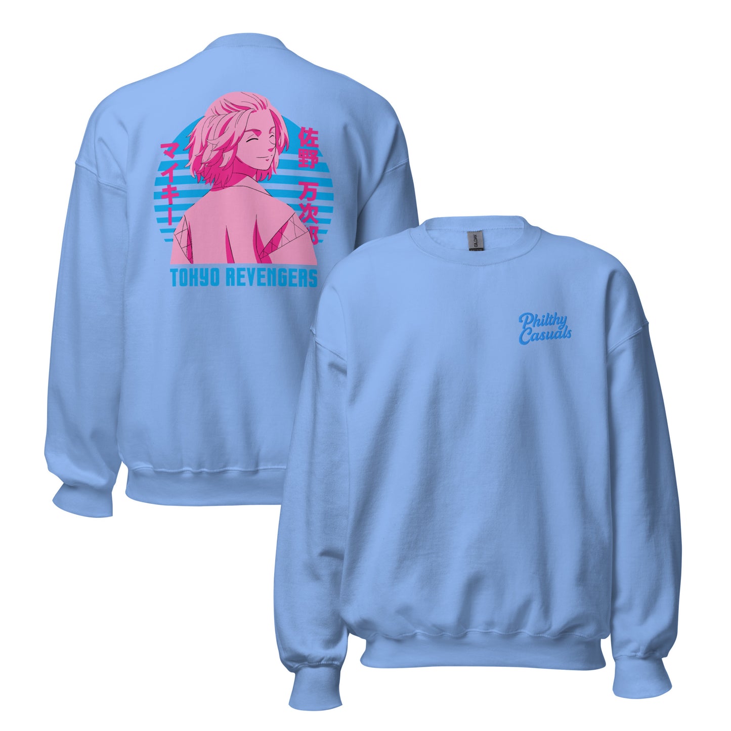 unisex crew neck sweatshirt carolina front and back