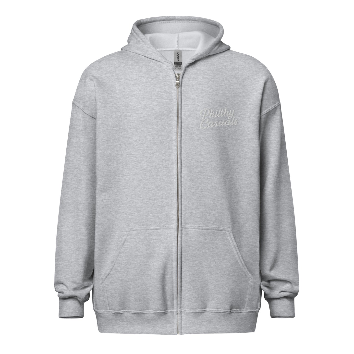 unisex heavy blend zip hoodie sport grey front