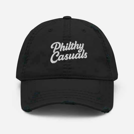 distressed dad hat black front