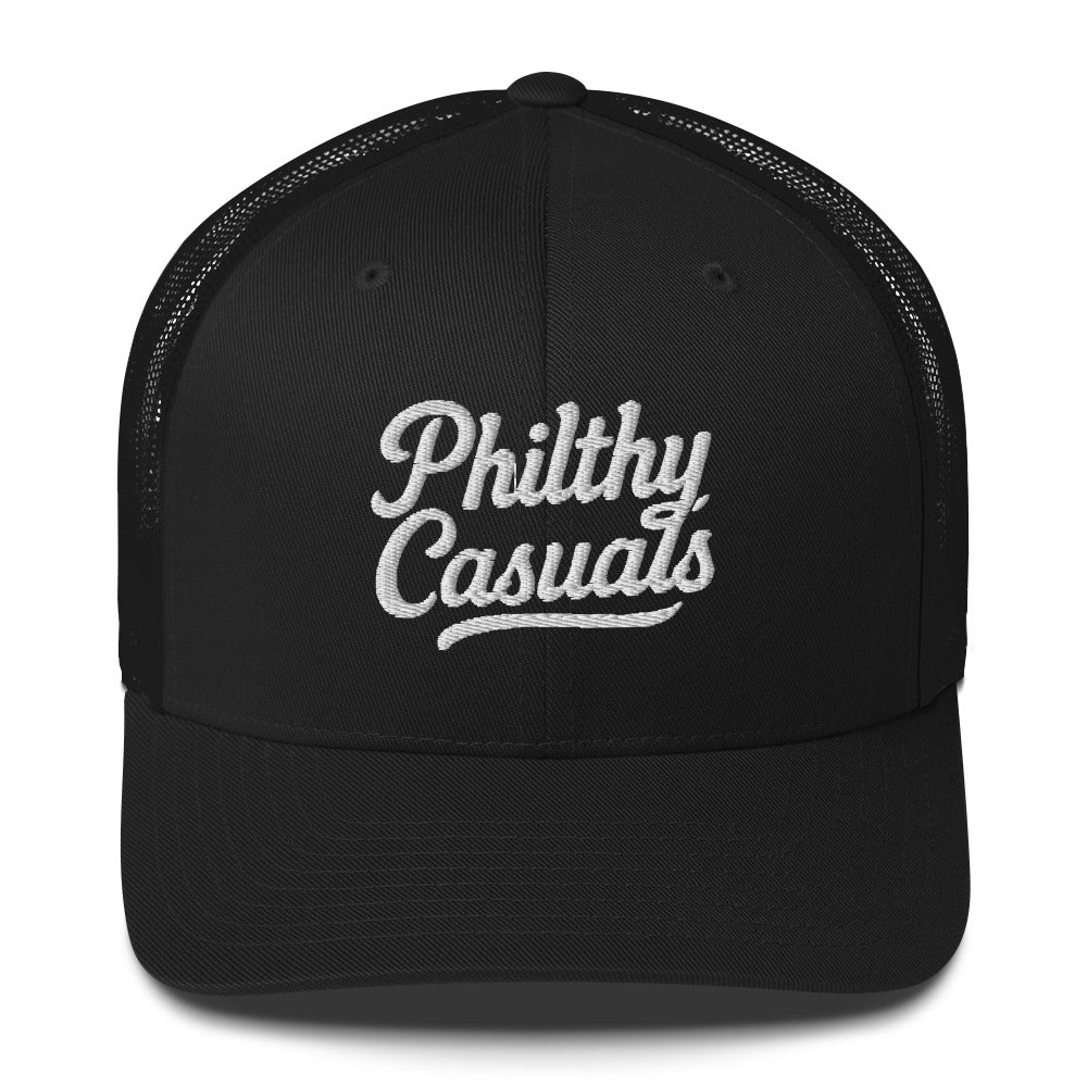 retro trucker hat black front