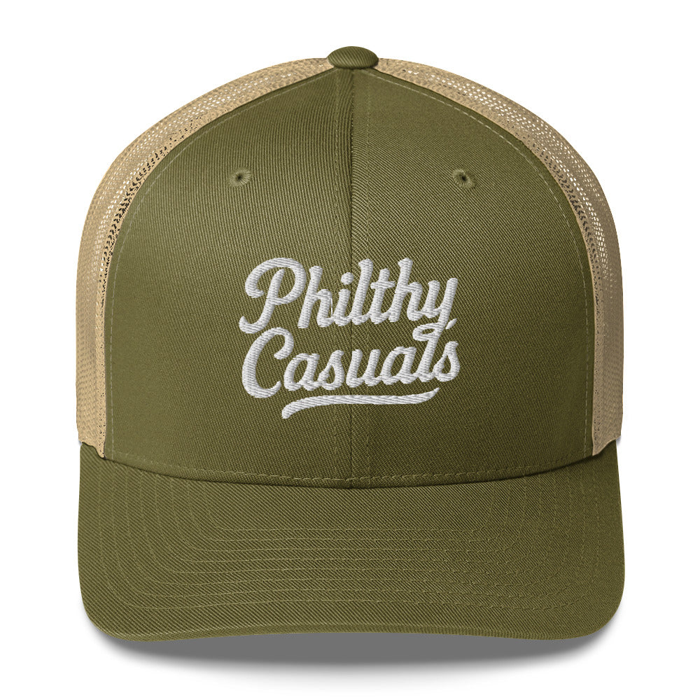 retro trucker hat moss khaki front