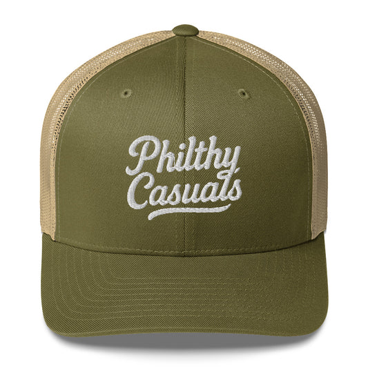 retro trucker hat moss khaki front