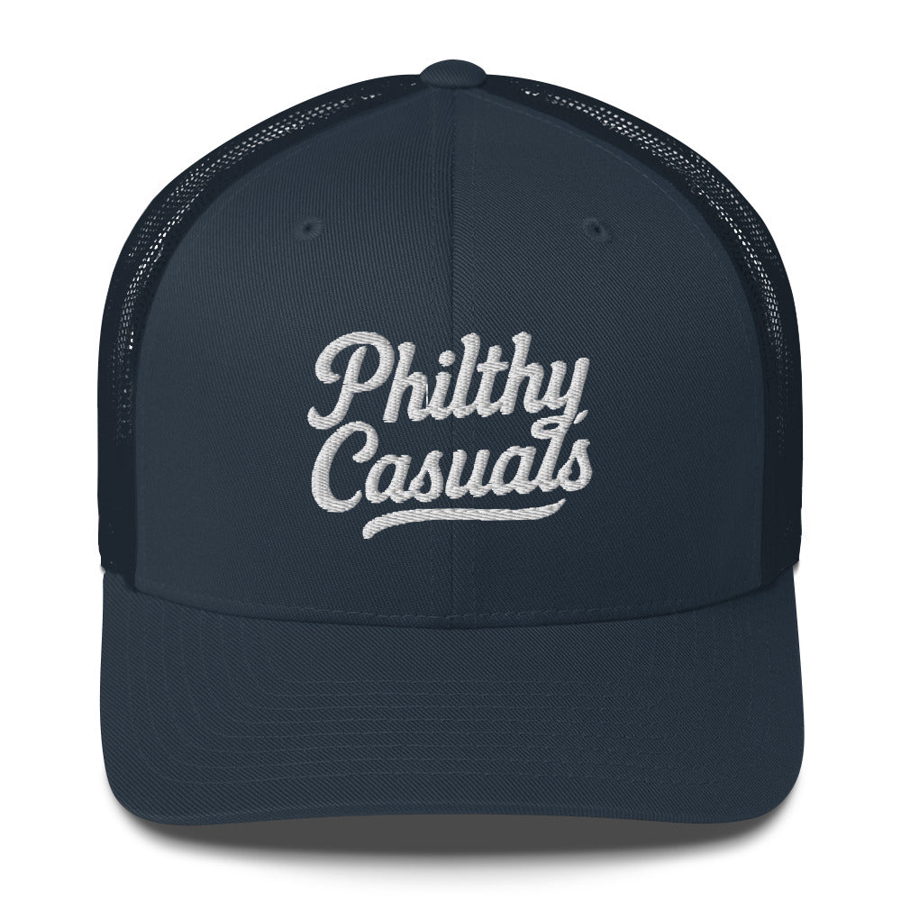 retro trucker hat navy front