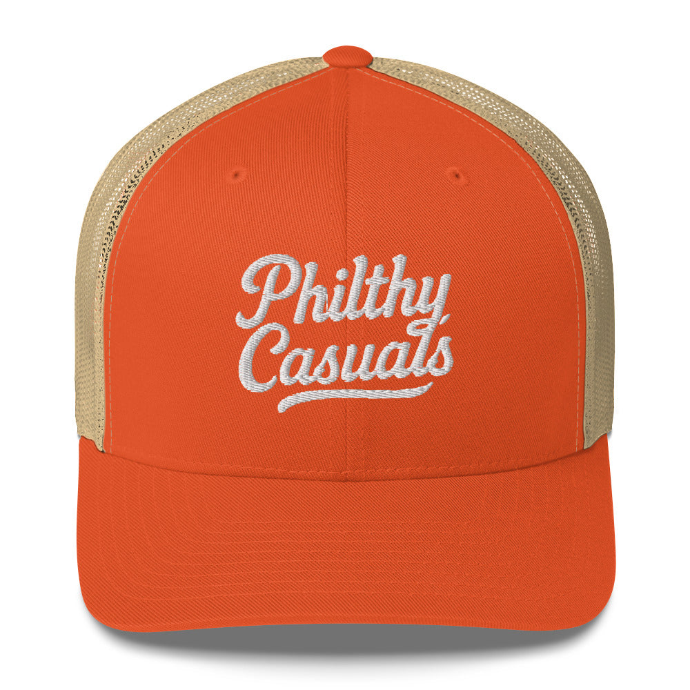retro trucker hat orange front