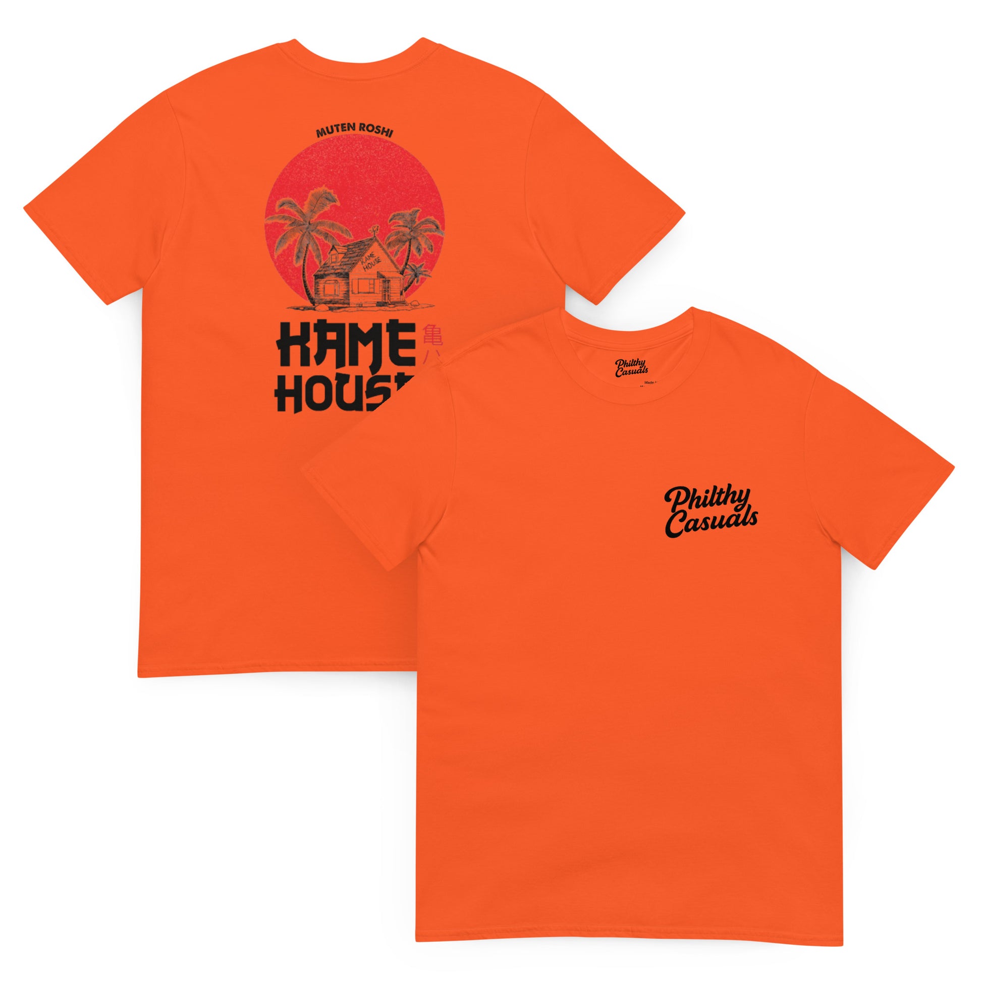 unisex basic softstyle t-shirt orange front and back