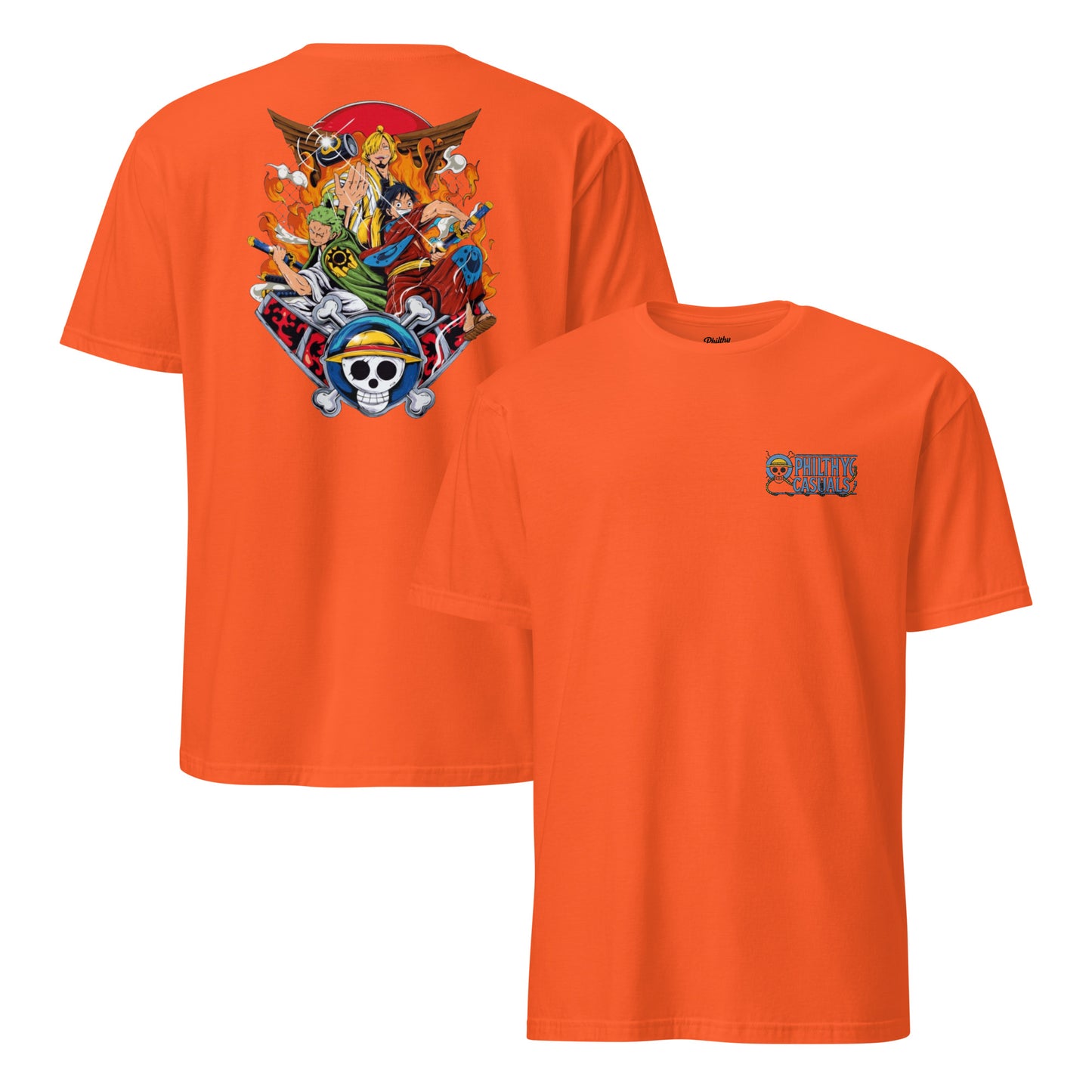 unisex basic softstyle t-shirt Orange front and back