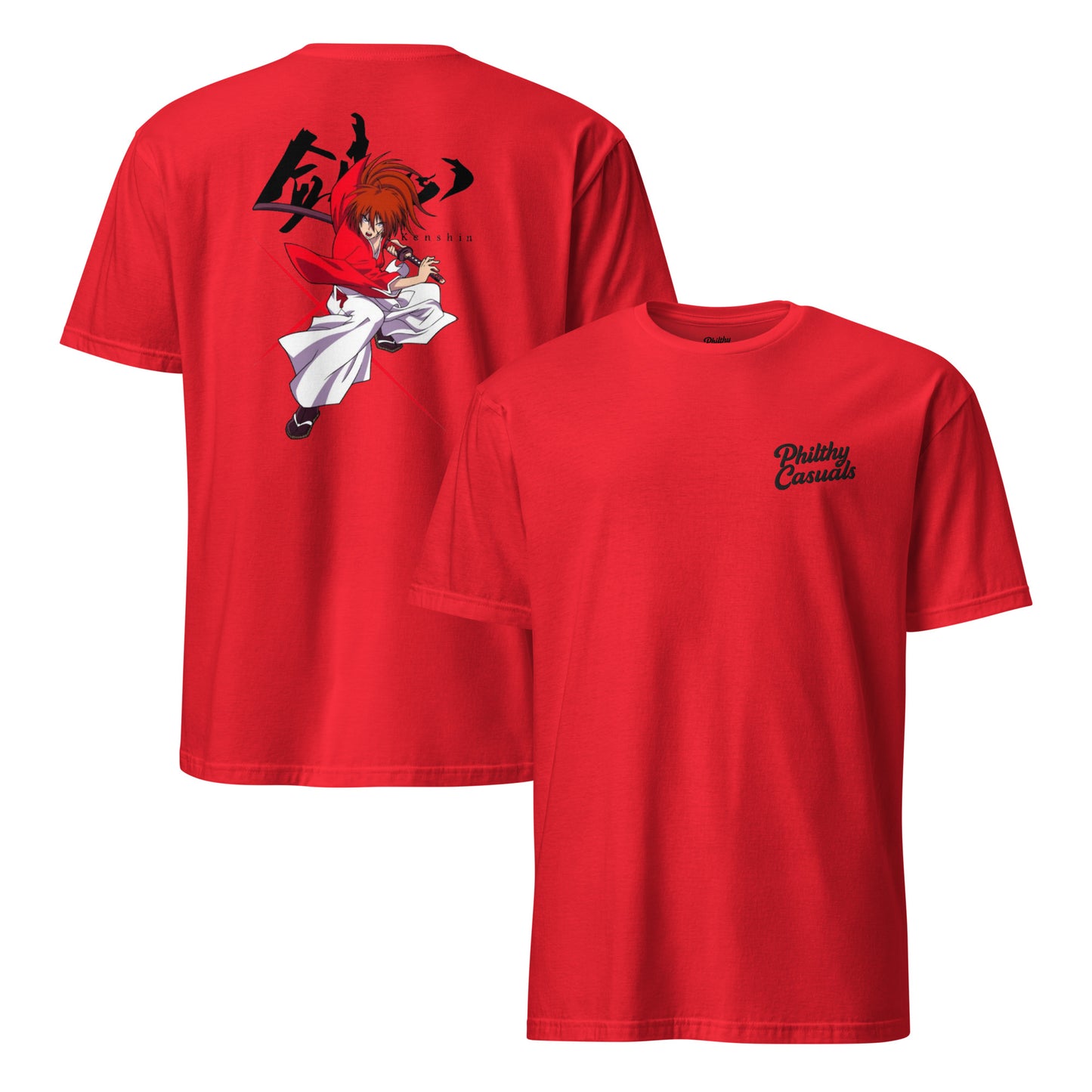unisex basic softstyle t-shirt red front and back