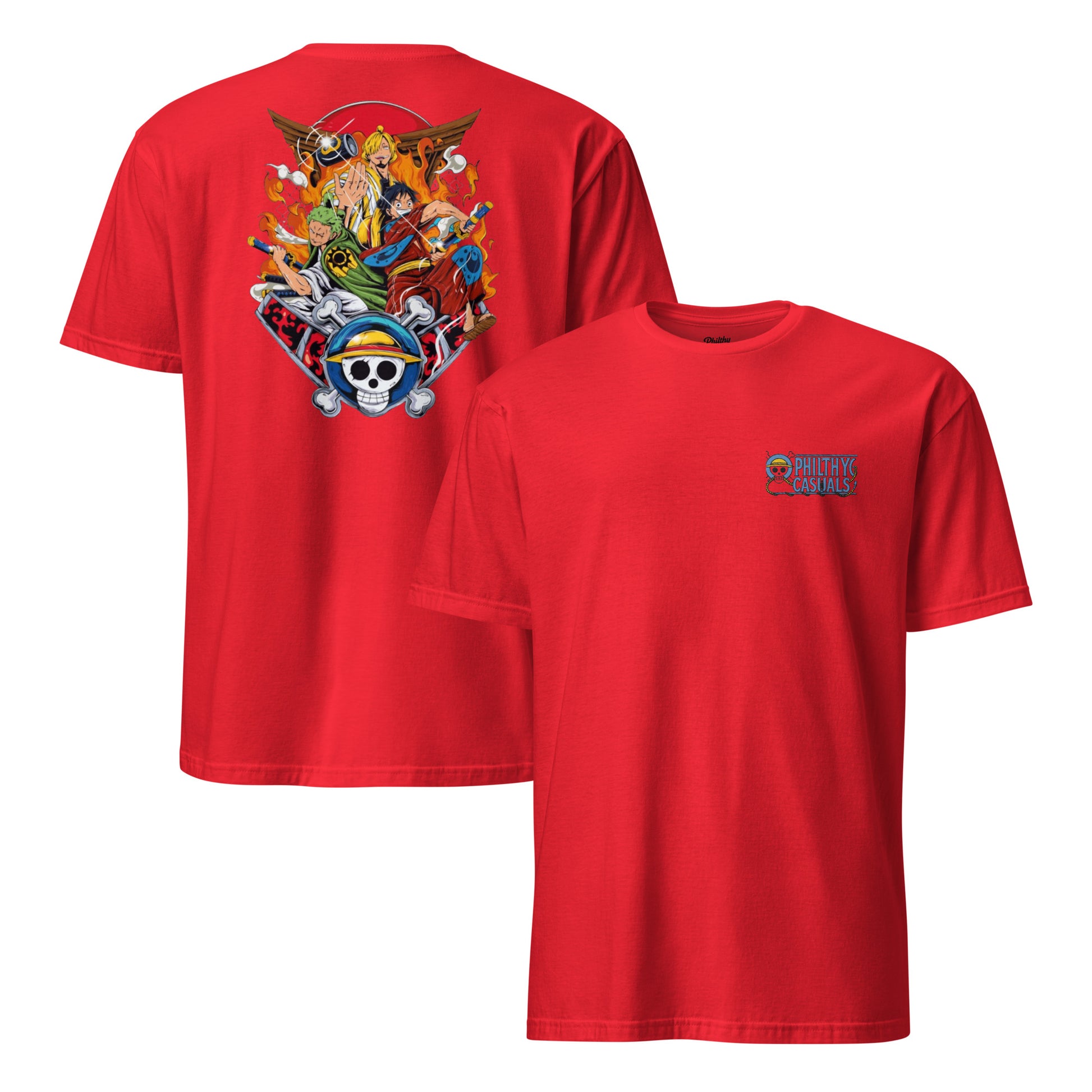 unisex basic softstyle t-shirt red front and back