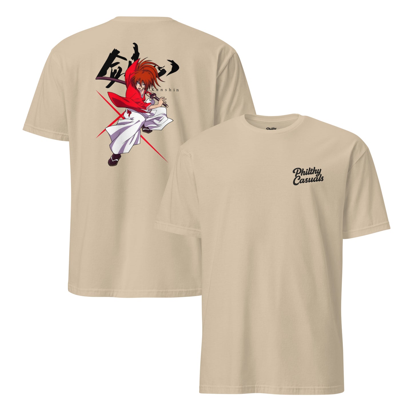 unisex basic softstyle t-shirt sand front and back