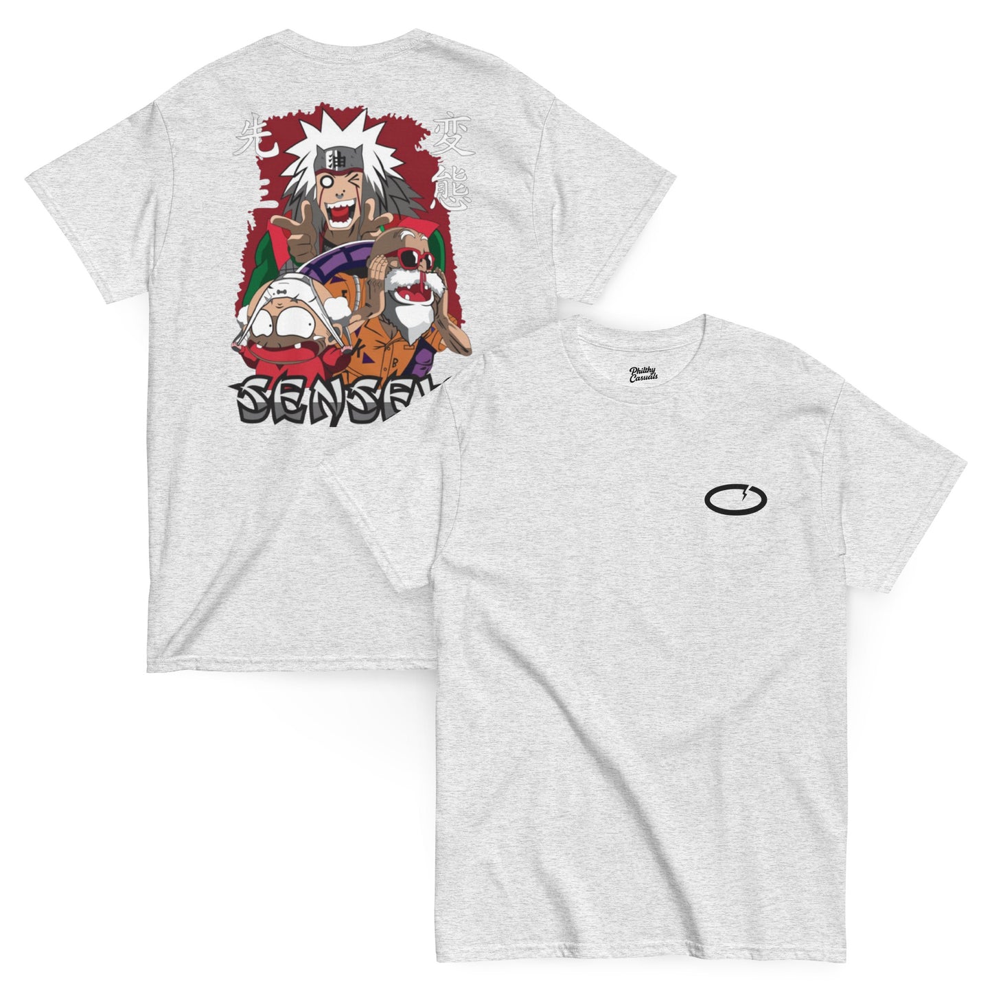 unisex classic tee ash front and back