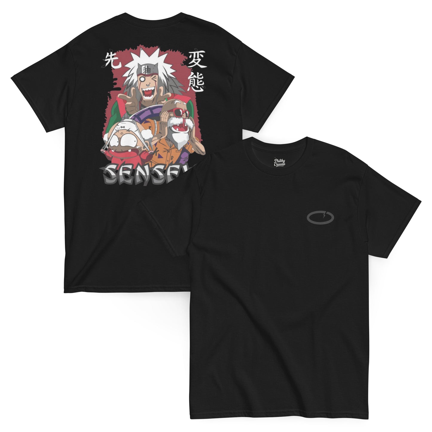 unisex classic tee black front and back