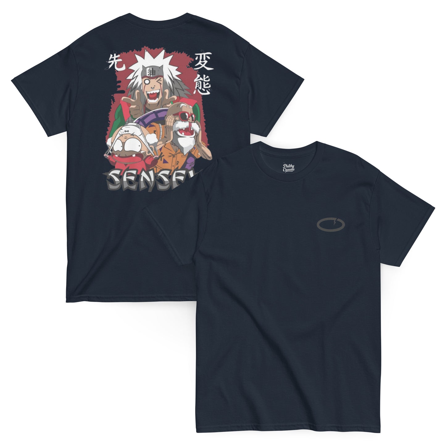 unisex classic tee navy front and back