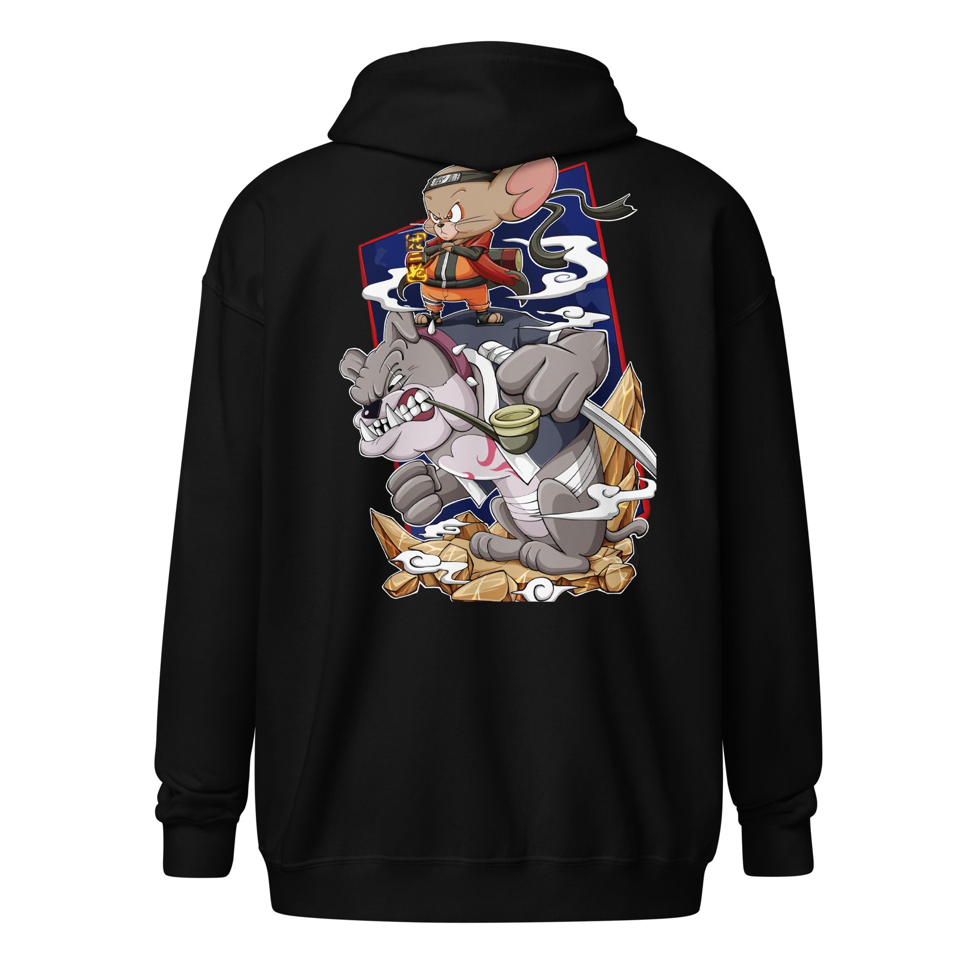 unisex heavy blend zip hoodie black back