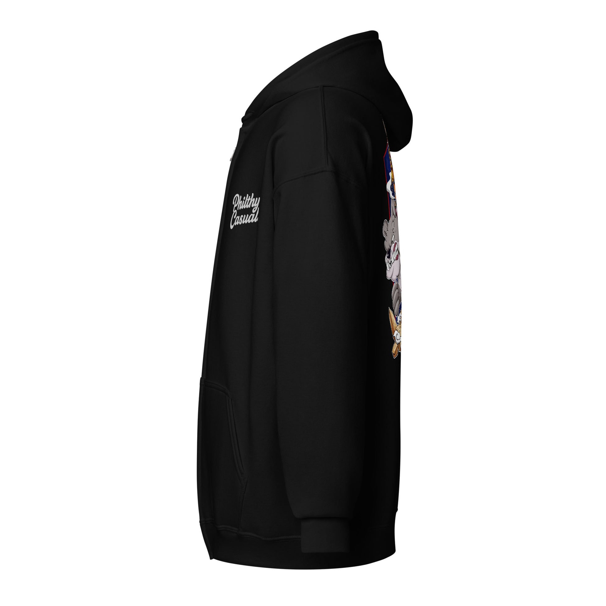 unisex heavy blend zip hoodie black left