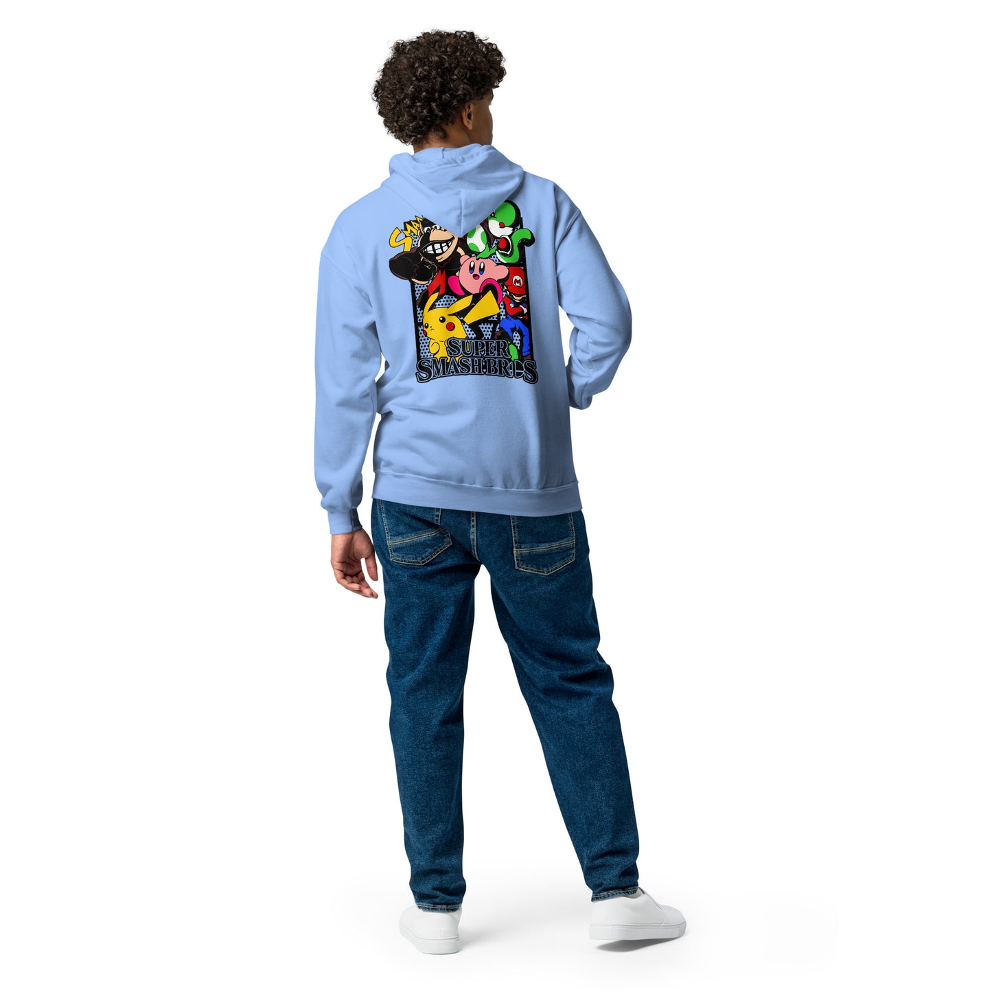 unisex heavy blend zip hoodie carolina blue back