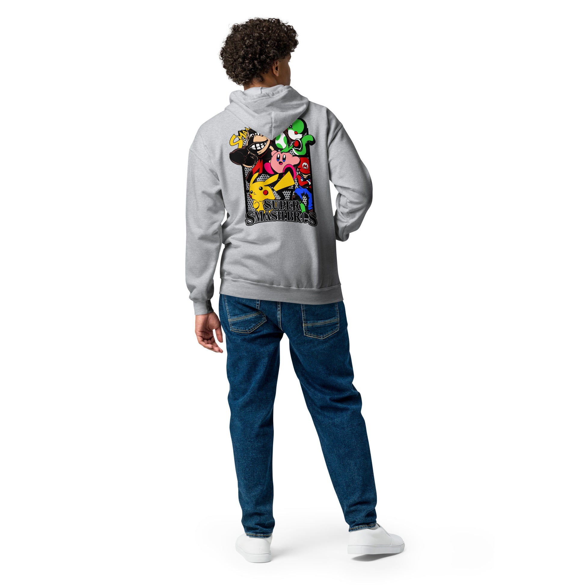 unisex heavy blend zip hoodie sport grey back