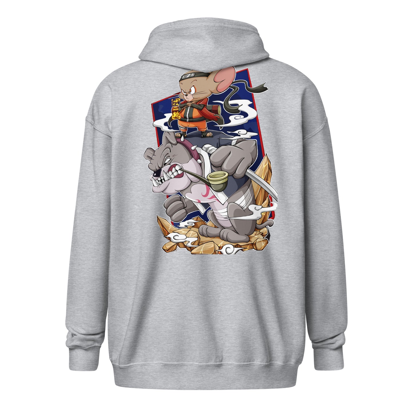 unisex heavy blend zip hoodie sport grey back
