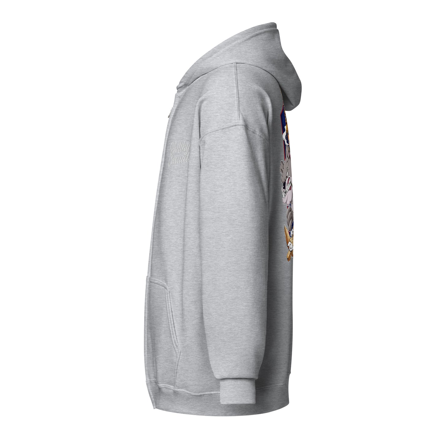 unisex heavy blend zip hoodie sport grey left