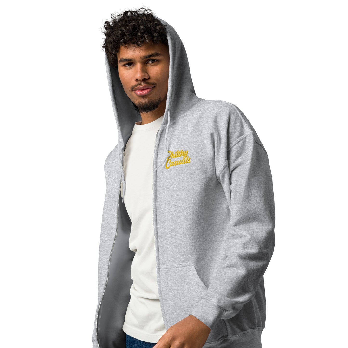 unisex heavy blend zip hoodie sport grey left front