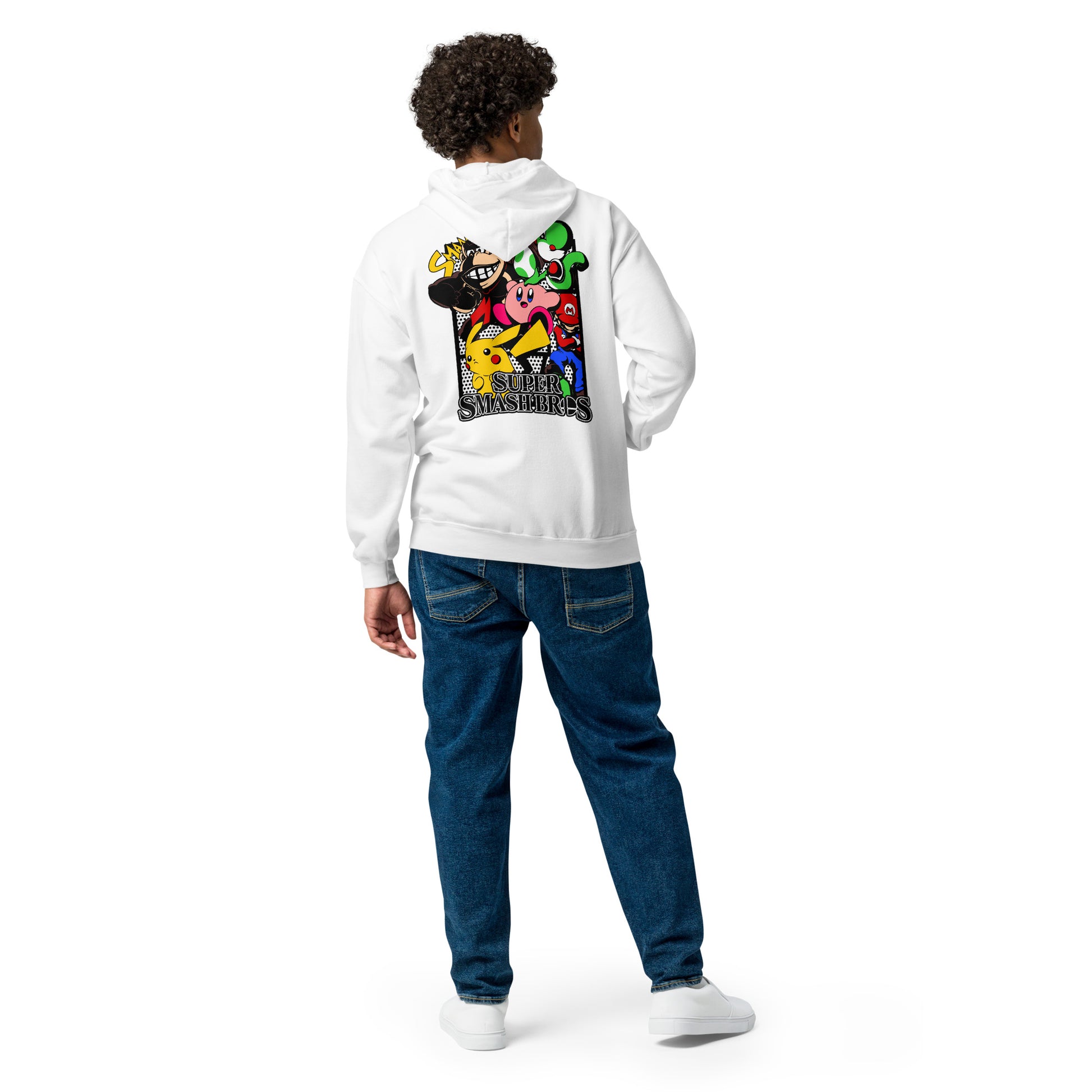 unisex heavy blend zip hoodie white back