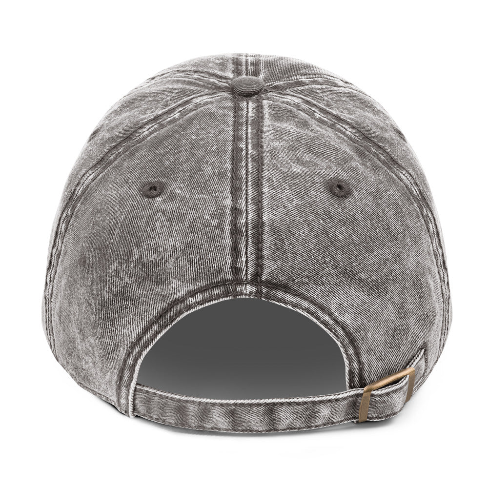 vintage cap charcoal grey back