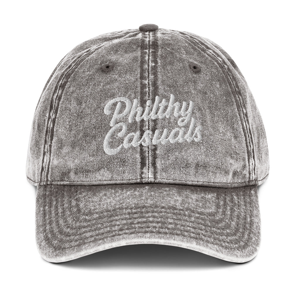 vintage cap charcoal grey front