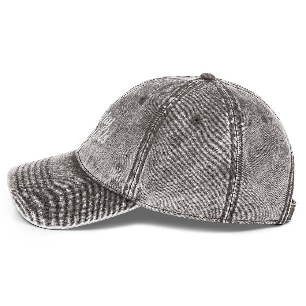 vintage cap charcoal grey left side
