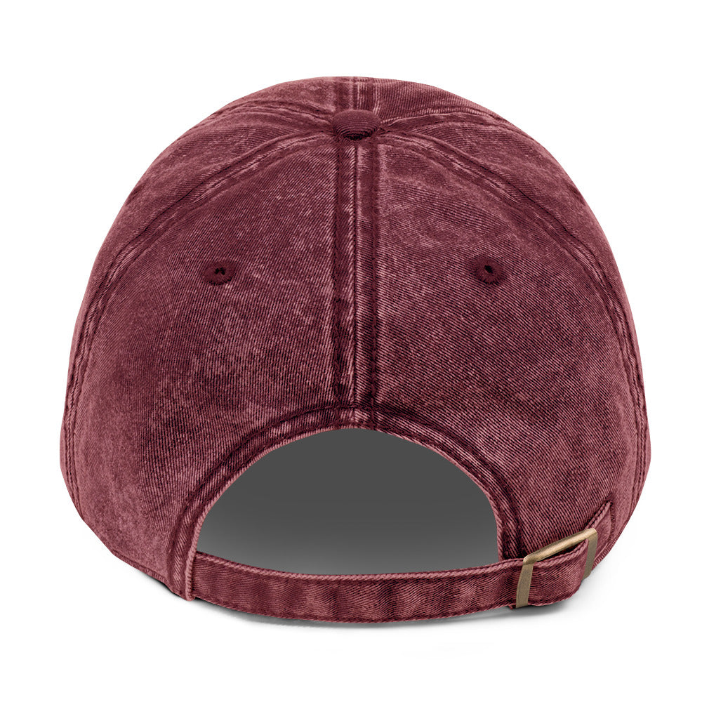 vintage cap maroon back