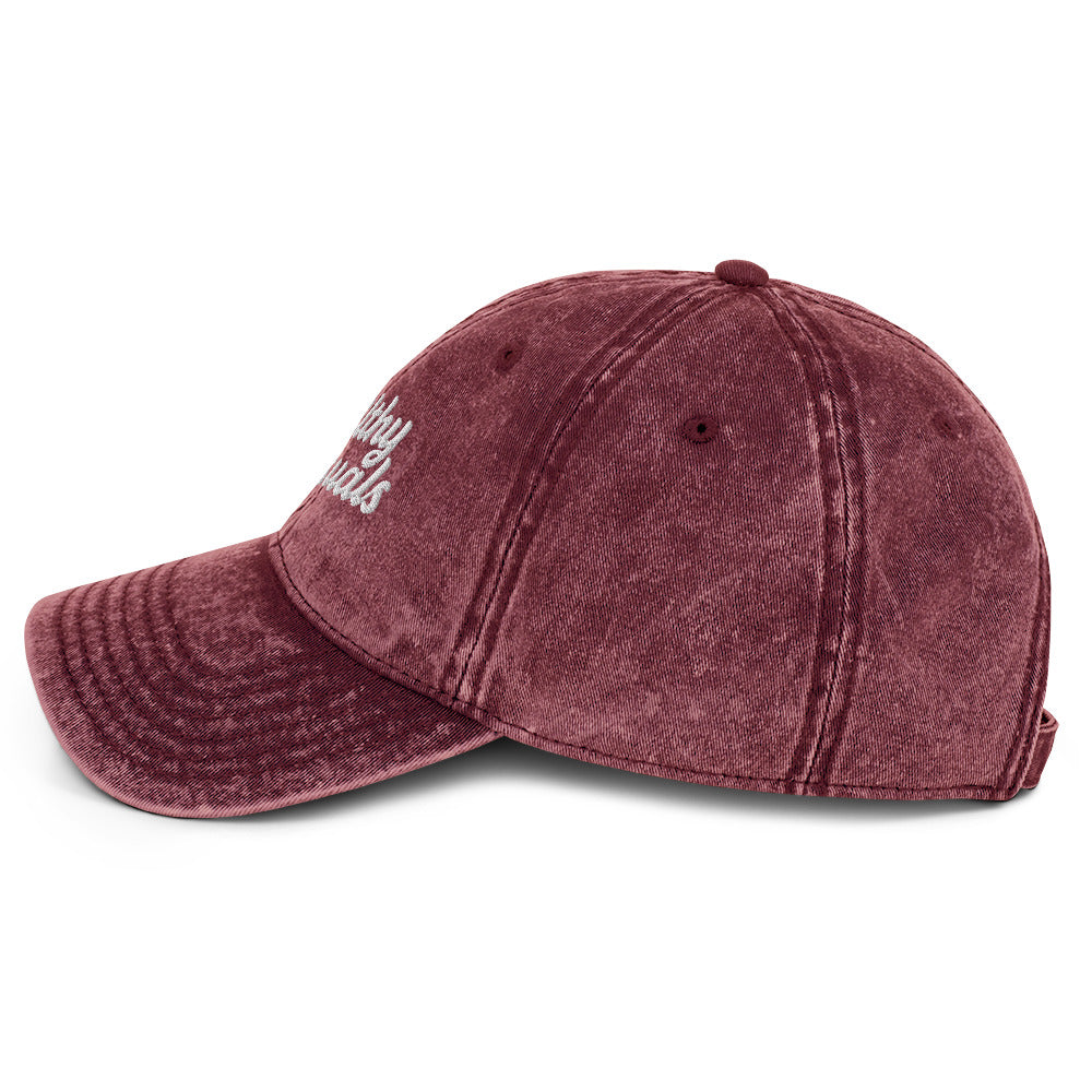 vintage cap maroon left side