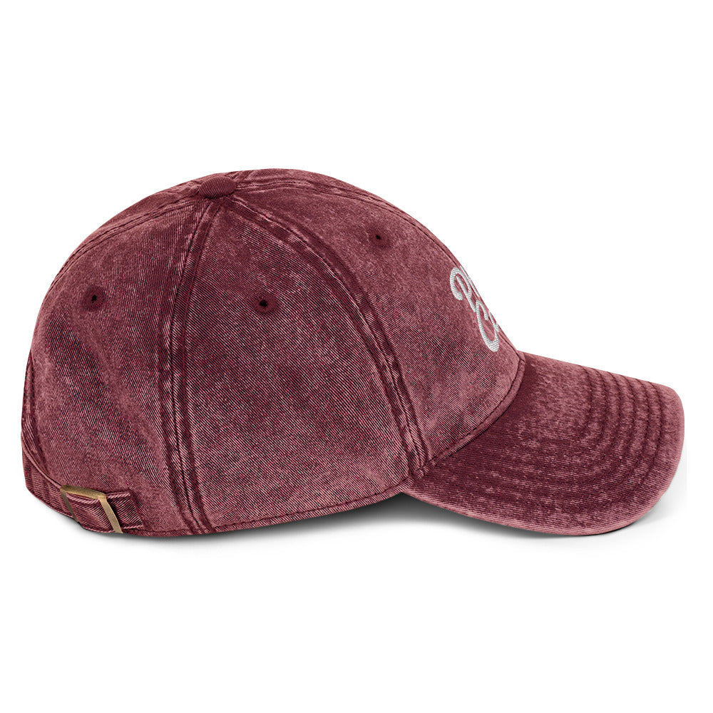 vintage cap maroon right side